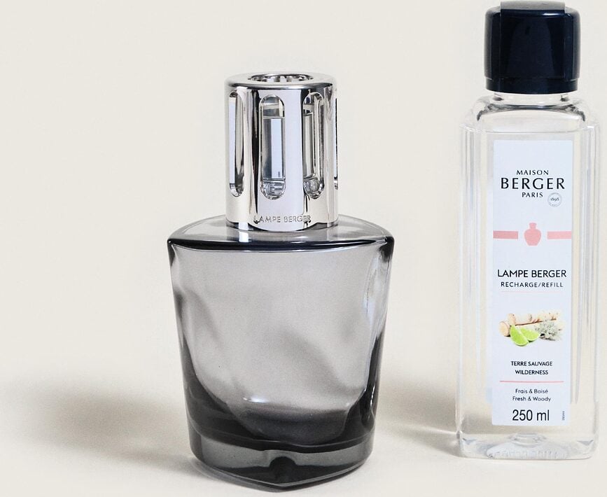 Lámpara catalítica Terra, negra, con fragancia Wilderness