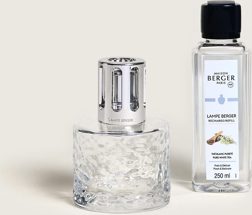 Lámpara Catalítica transparente Mirage, con fragancia Pure White Tea