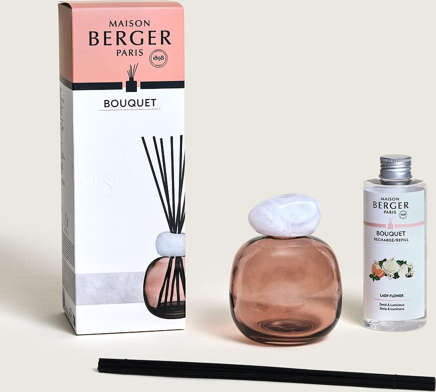 Mineral Diffuseur de Parfum, prune et blanc, parfum Lady Flower