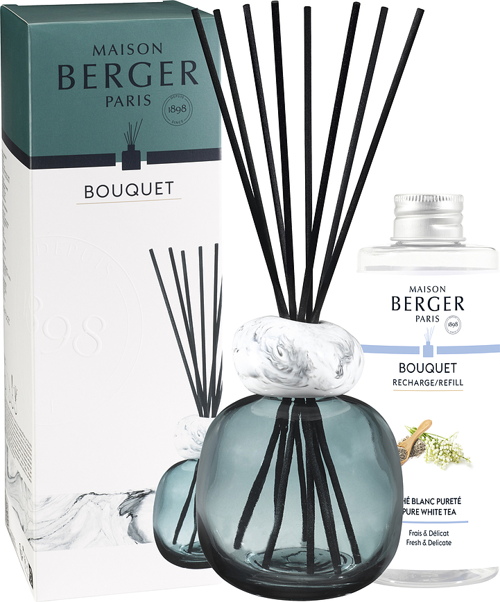 Mineral Dišavni difuzor, modro-bel, z vonjem Pure White Tea