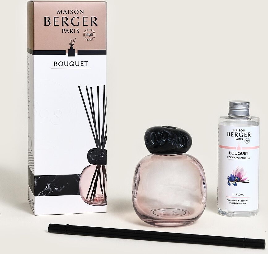 Mineral Dišavni difuzor, roza-črn, vonj Liliflora