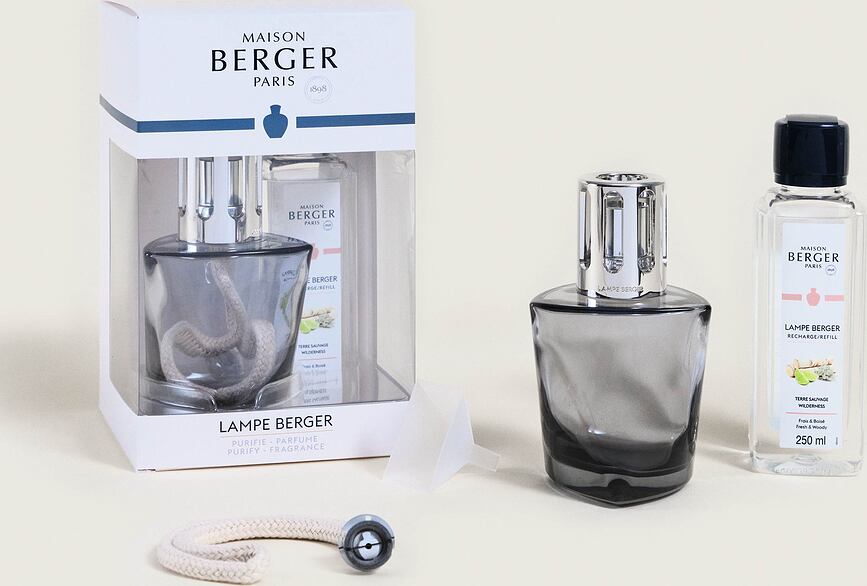 Terra Lampe Catalytique noire, avec parfum Wilderness