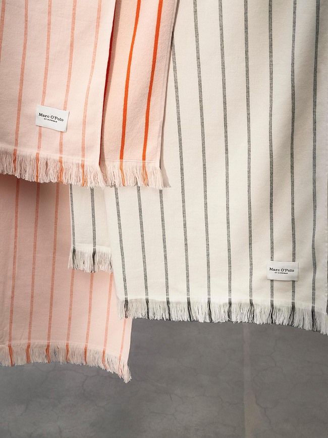 Ailis Drap De Bain à rayures, 100 x 200 cm, orange