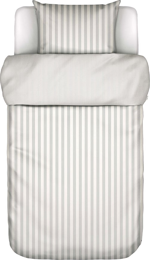 Classic Stripe Bettwäsche 155 x 220 cm grau-beige mit Kissenbezug 80 x 80 cm Reißverschluss