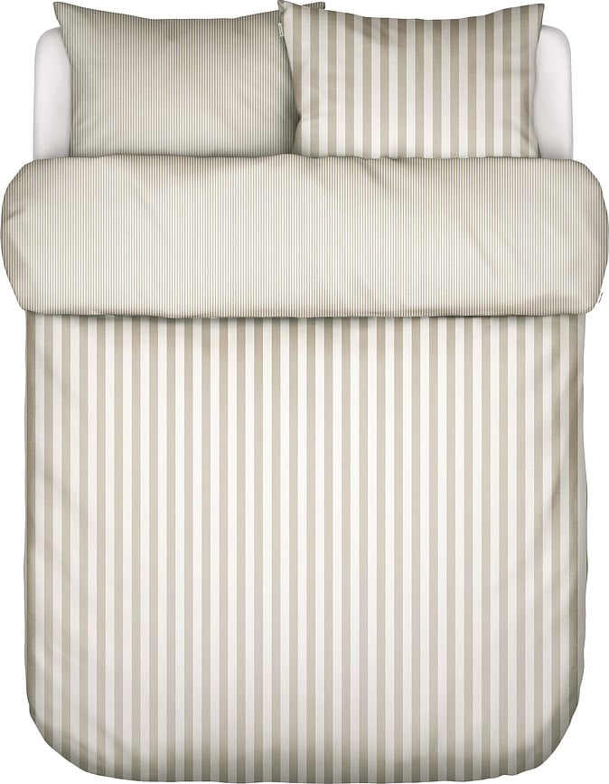 Classic Stripe Bettwäsche 200 x 200 cm beige-creme mit 2 Kissenbezügen 80 x 80 cm Reißverschluss