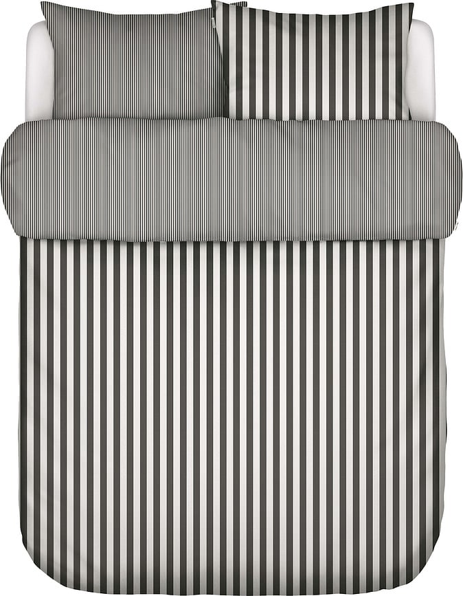 Classic Stripe Bettwäsche 200 x 220 cm anthrazit-weiß mit 2 Kissenbezügen 80 x 80 cm Reißverschluss