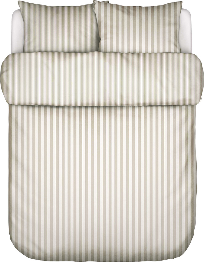 Classic Stripe Bettwäsche 200 x 220 cm beige-creme mit 2 Kissenbezügen 80 x 80 cm Reißverschluss