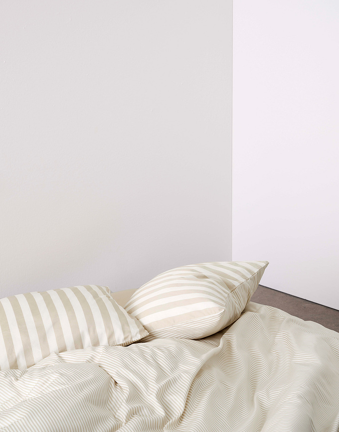 Classic Stripe Μαξιλαροθήκη με φερμουάρ, ριγέ, 40 x 80 εκ., μπεζ-κρεμ