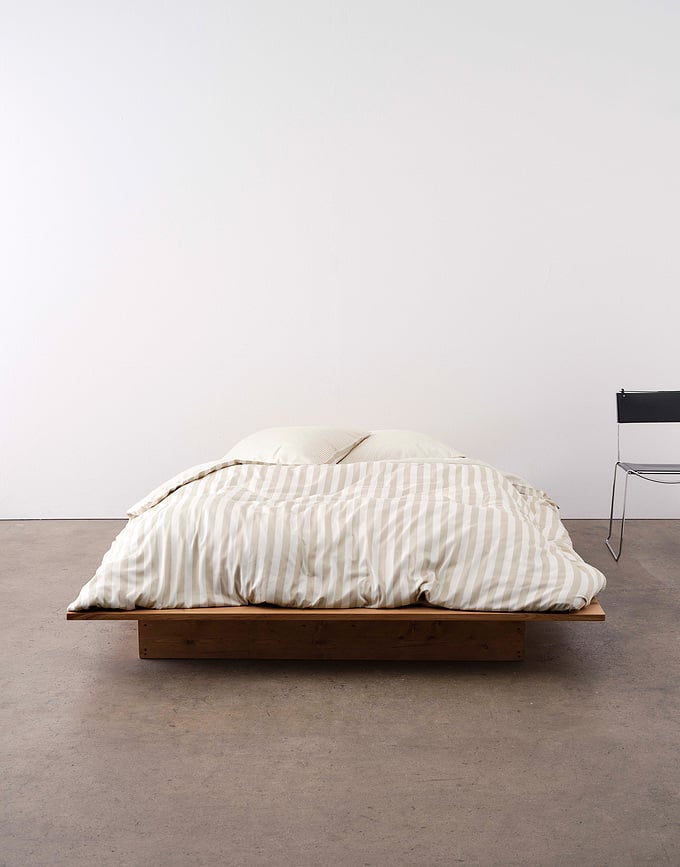 Classic Stripe Posteljina s patentnim zatvaračem bež-krem 155x220 cm s jastučnicom 80x80 cm