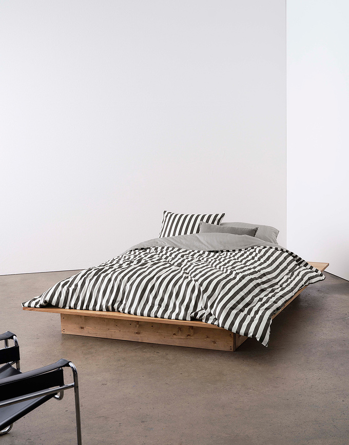 Classic Stripe Μαξιλαροθήκη με φερμουάρ, 40 x 80 cm, ανθρακί-λευκή