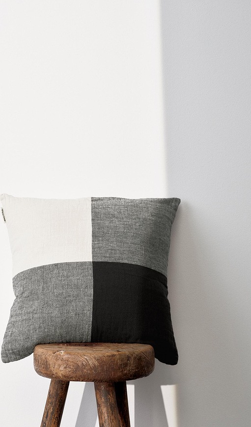 Cojín a cuadros Erlend, 50 x 50 cm, beige y naranja