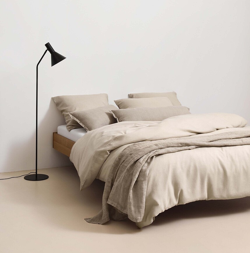 Cojín de lino Linka, 30 x 60 cm, beige