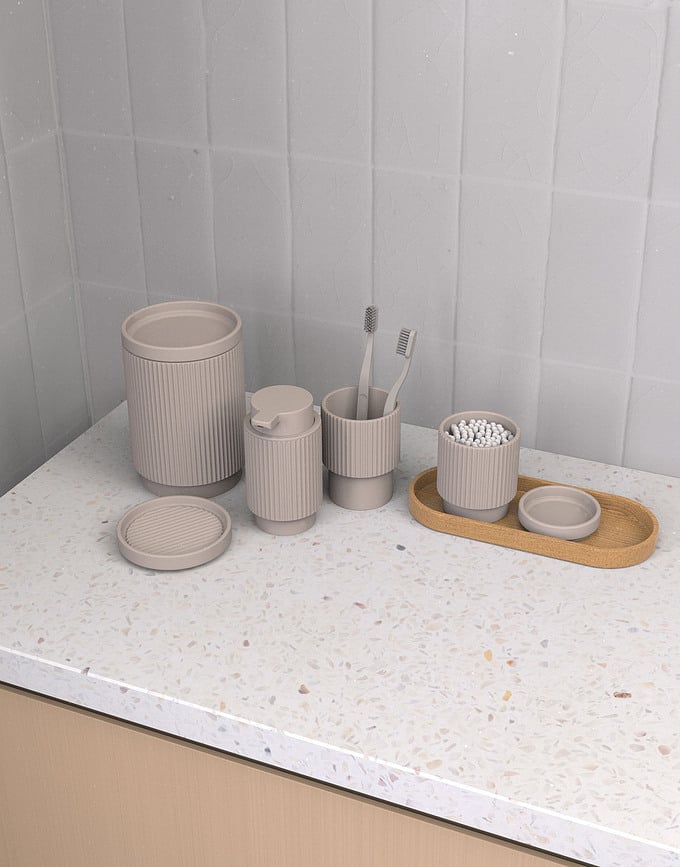 Contenedor The Wave, grande, beige