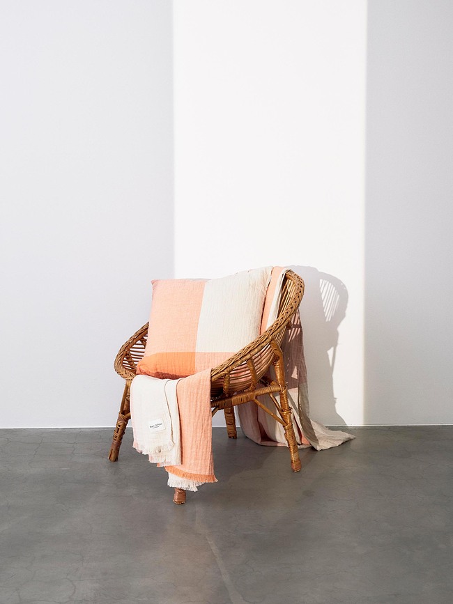 Erlend Coussin à carreaux, 50 x 50 cm, beige-orange