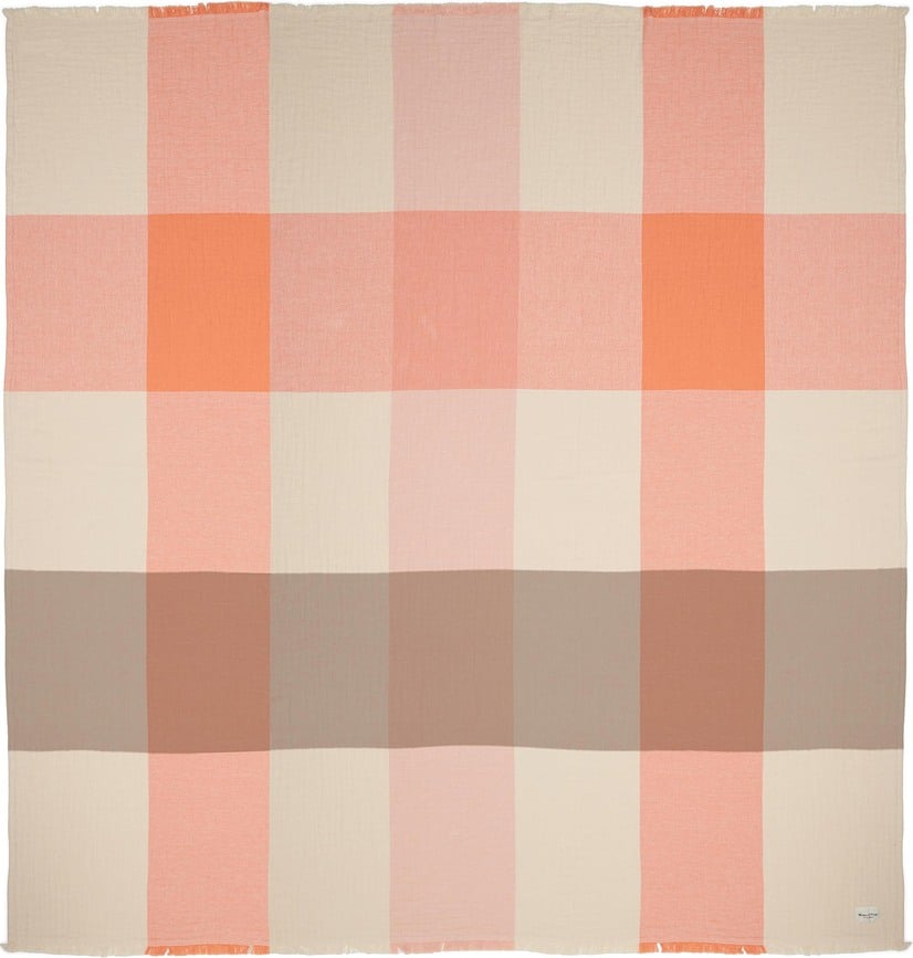 Erlend Deka karirana 200 x 200 cm bež-narančasta