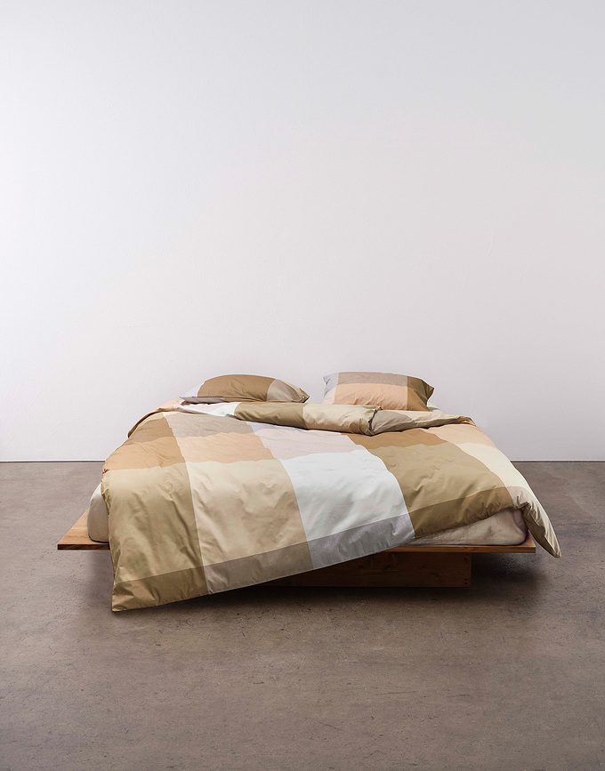 Erliv Posteljina 140x200 cm bež-smeđa s navlakom za jastuk 70x90 cm zatvaranje na preklop