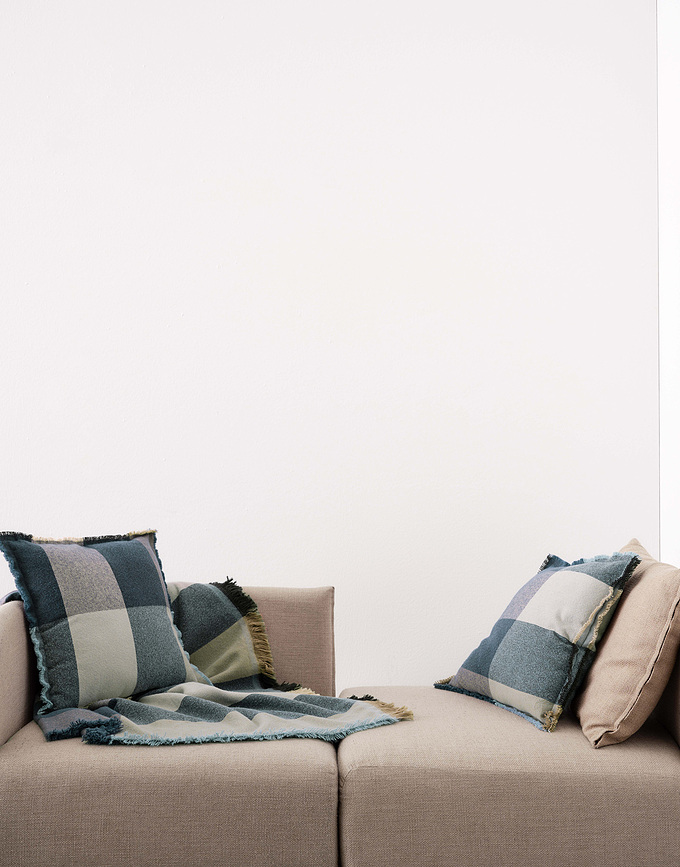 Eryk Coussin Décoratif 50 x 50 cm, beige-noir