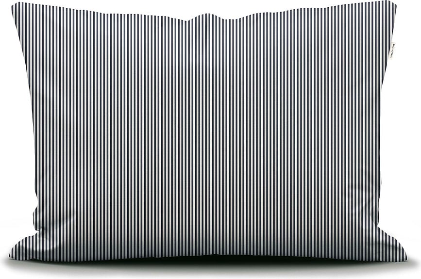 Funda de Cojín Classic Stripe, 40 x 40 cm, a rayas blanco y azul marino, con cierre de cremallera