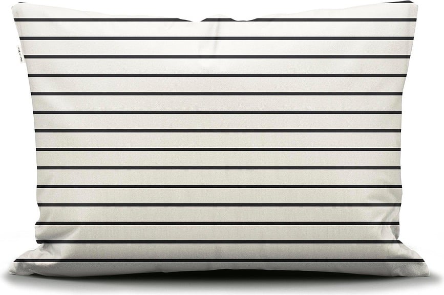 Funda de Cojín Thyra, 40 x 40 cm, beige y negra, con cierre de cremallera