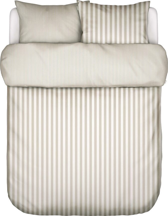 Funda Nórdica Classic Stripe, beige y crema, 200 x 220 cm, incluye 2 fundas de almohada 80 x 80 cm, cierre de cremallera