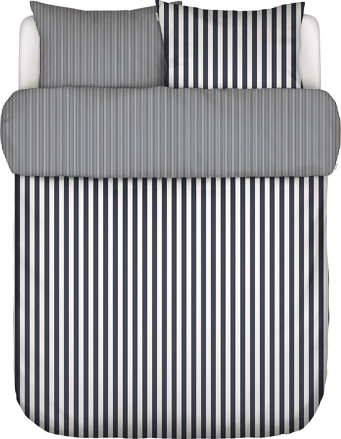 Funda Nórdica Classic Stripe, de rayas blancas y azul marino, 200 x 200 cm, cierre de cremallera, incluye 2 fundas de almohada 80 x 80 cm