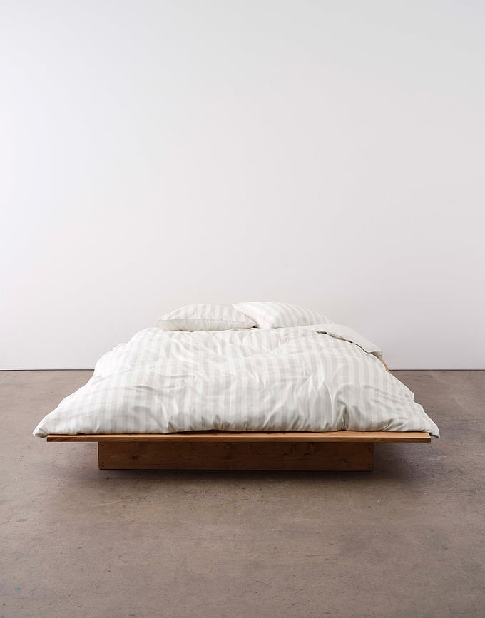 Juego de Funda Nórdica Classic Stripe, 200 x 200 cm, rayas gris y beige, cierre de cremallera, con 2 fundas de almohada 80 x 80 cm