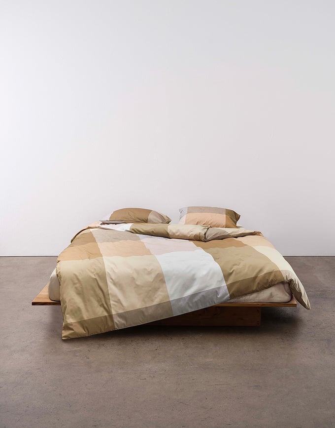 Funda Nórdica Erliv, 140 x 220 cm, beige y marrón, con cierre de solapa, incluye funda de almohada 60 x 70 cm