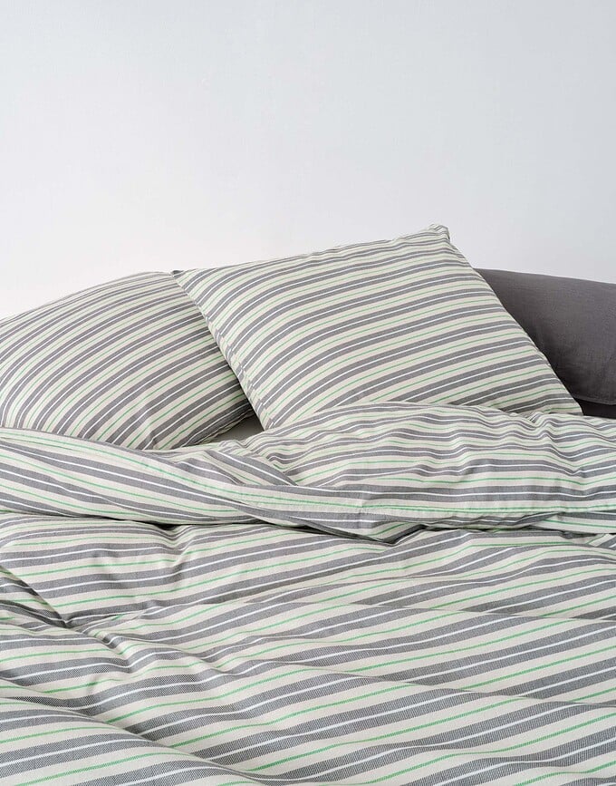 Funda Nórdica Faas, 260 x 220 cm, verde, con 2 fundas de almohada 60 x 70 cm