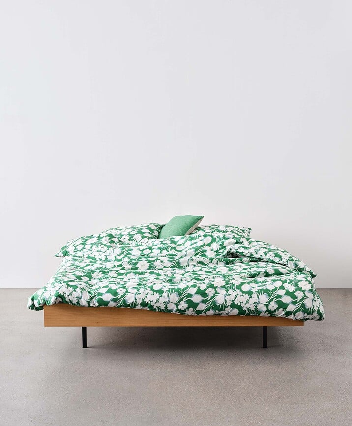 Funda Nórdica Hanne, 135 x 200 cm, verde, con funda de almohada 80 x 80 cm