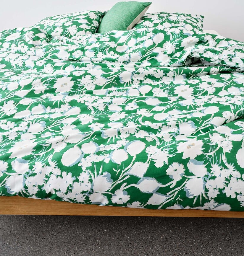 Funda Nórdica Hanne, 135 x 200 cm, verde, con funda de almohada 80 x 80 cm