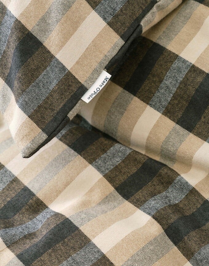 Juego de Funda Nórdica Hillan, 200 x 200 cm, beige y negra, con 2 fundas de almohada 80 x 80 cm, cierre de cremallera