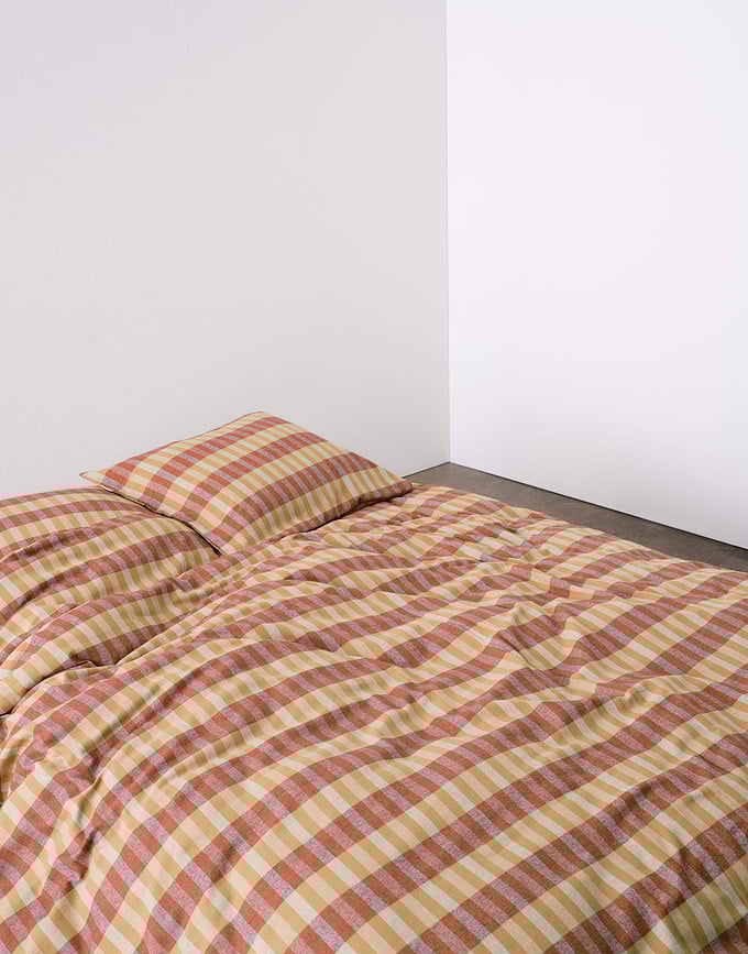 Funda Nórdica Hillan, 140 x 220 cm, naranja y roja, con funda de almohada 60 x 70 cm, cierre de solapa