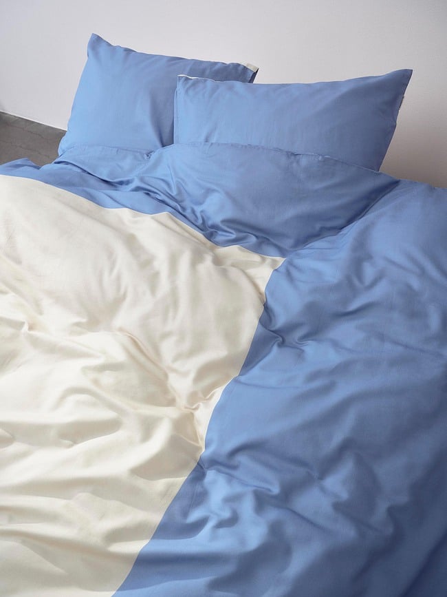 Funda Nórdica Keersten, 260 x 220 cm, azul, con 2 fundas de almohada 60 x 70 cm, cierre de solapa