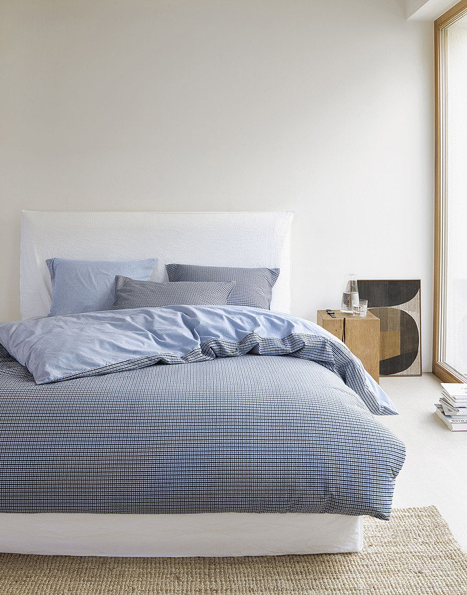 Funda Nórdica Kiruna, azul, 155 x 220 cm, con funda de almohada 80 x 80 cm