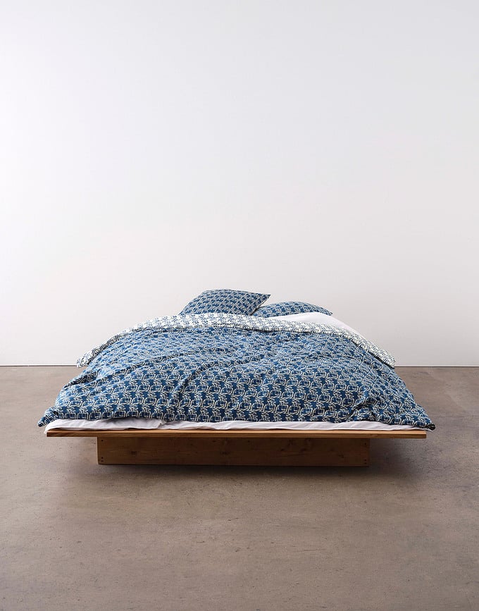 Funda Nórdica Monogram, 260 x 220 cm, azul, con 2 fundas de almohada 60 x 70 cm, cierre de solapa