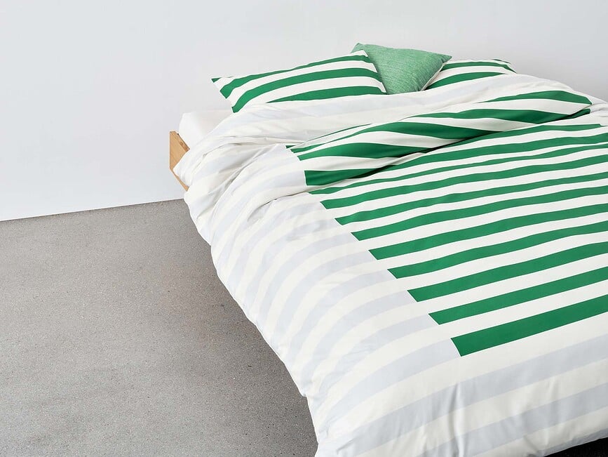 Funda Nórdica Sanna, 140 x 220 cm, verde, con funda de almohada 60 x 70 cm