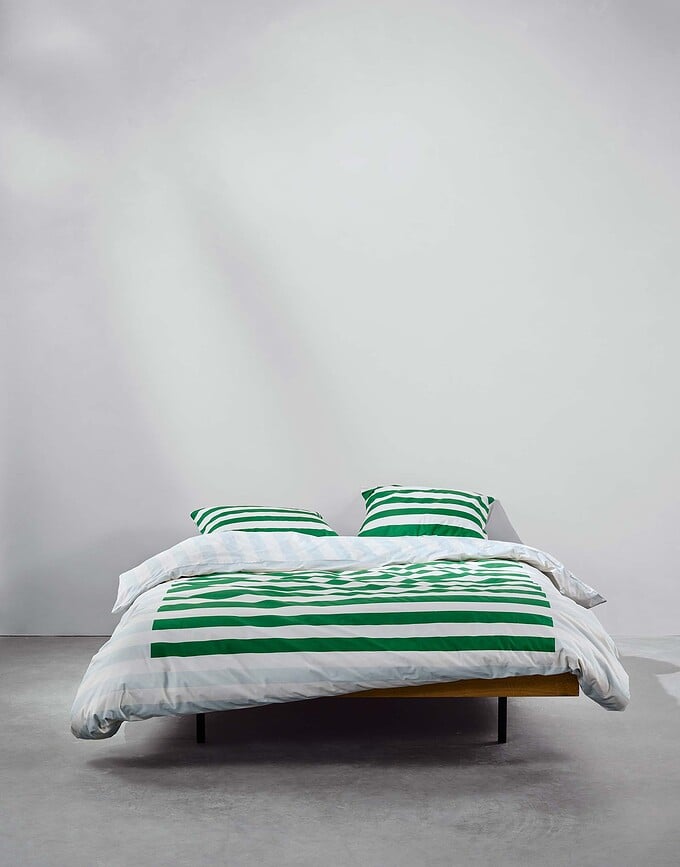 Funda Nórdica Sanna, 140 x 220 cm, verde, con funda de almohada 60 x 70 cm