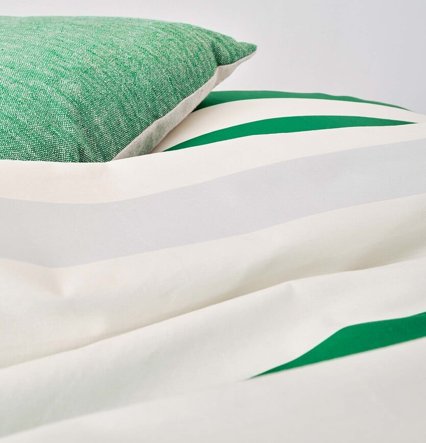 Funda Nórdica Sanna, 140 x 220 cm, verde, con funda de almohada 60 x 70 cm