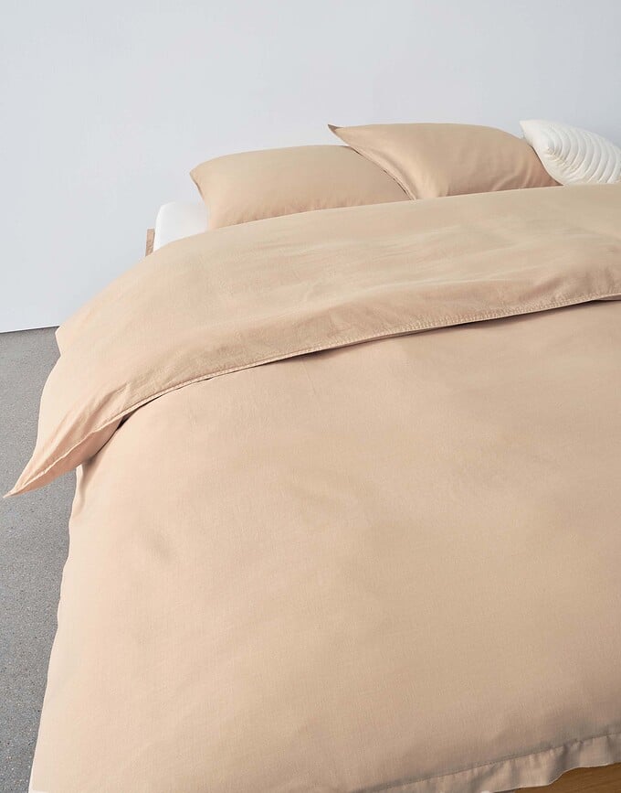 Juego de Funda Nórdica Senja, 260 x 220 cm, color arena, con 2 fundas de almohada 60 x 70 cm