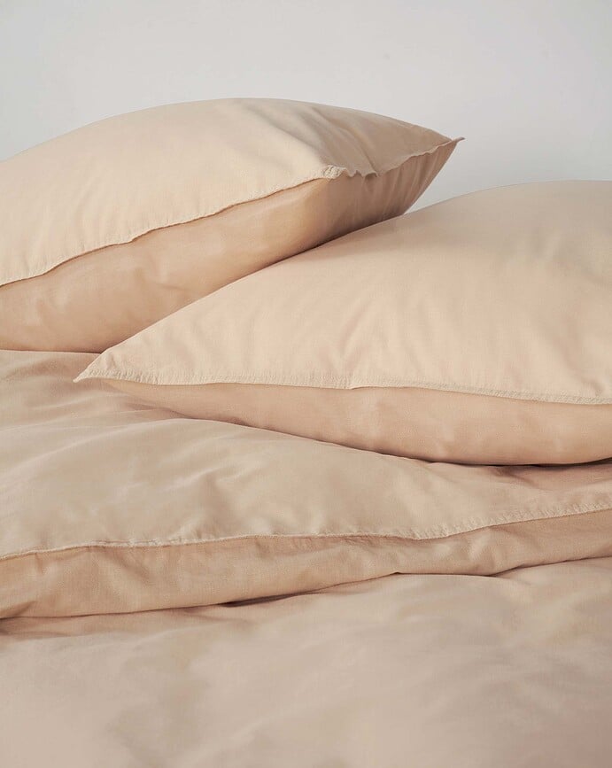 Juego de Funda Nórdica Senja, 260 x 220 cm, color arena, con 2 fundas de almohada 60 x 70 cm