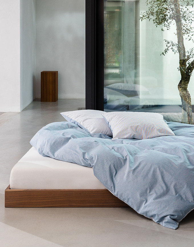 Funda Nórdica Skei, 260 x 220 cm, azul, con 2 fundas de almohada 60 x 70 cm