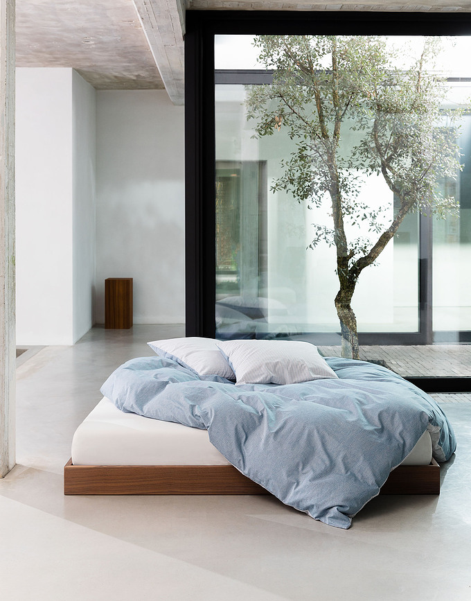 Funda Nórdica Skei, 260 x 220 cm, azul, con 2 fundas de almohada 60 x 70 cm