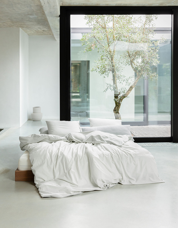 Funda Nórdica Skei, 200 x 200 cm, gris claro, con 2 fundas de almohada 80 x 80 cm