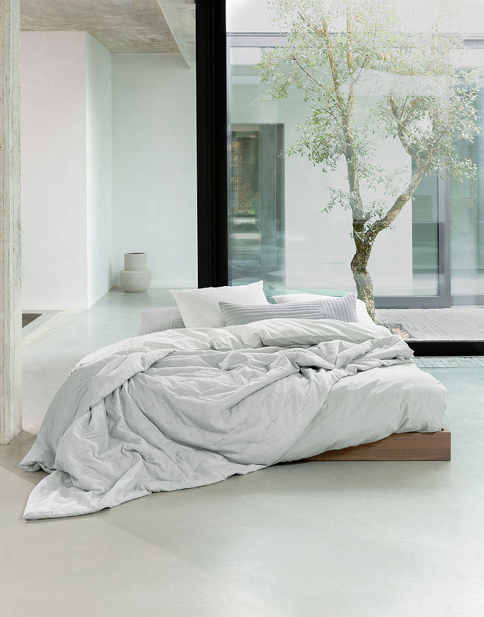 Funda Nórdica Skei, 200 x 200 cm, gris claro, con 2 fundas de almohada 80 x 80 cm