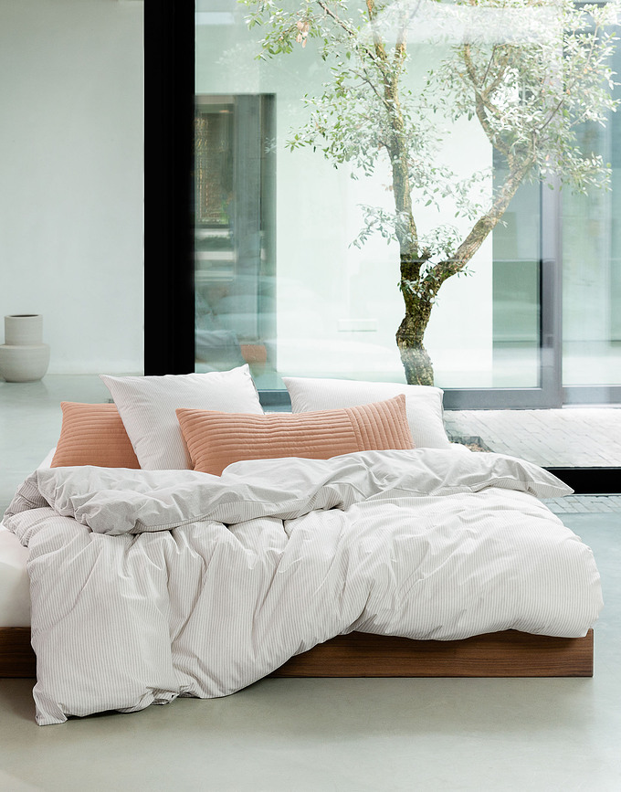 Funda Nórdica Skei, 200 x 200 cm, gris claro, con 2 fundas de almohada 80 x 80 cm