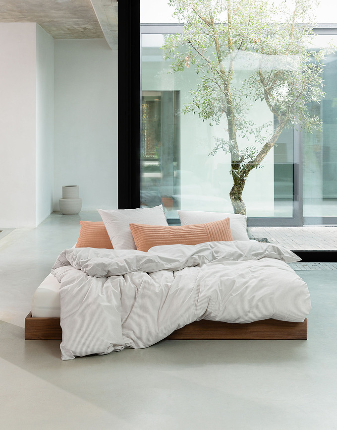 Funda Nórdica Skei, 200 x 200 cm, gris claro, con 2 fundas de almohada 80 x 80 cm