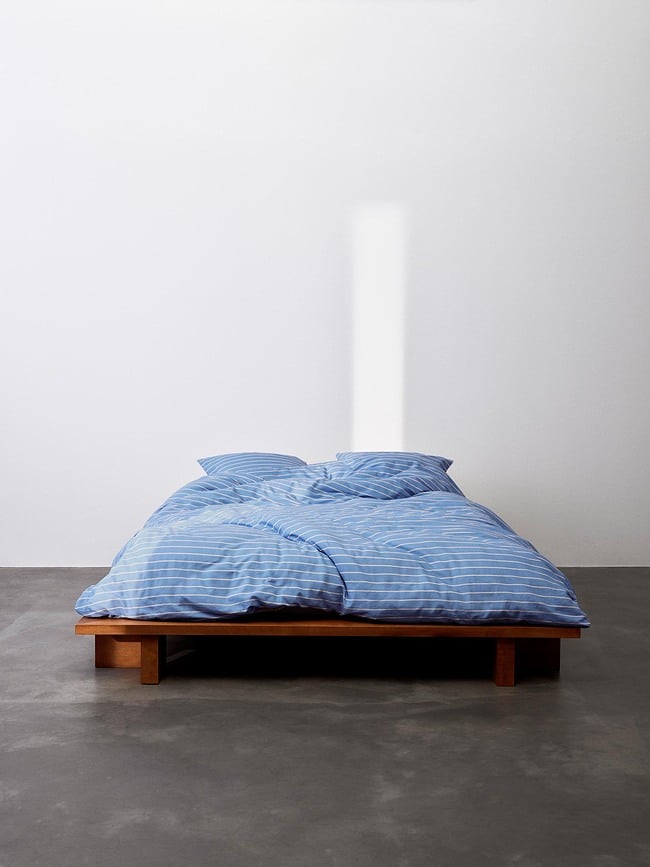 Funda Nórdica Thyra, 260 x 220 cm, azul, con cierre de solapa, 2 fundas de almohada 60 x 70 cm