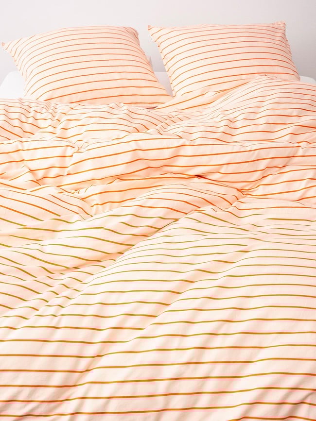 Juego de Funda Nórdica Thyra, 260 x 220 cm, naranja, con 2 fundas de almohada 60 x 70 cm, cierre de solapa