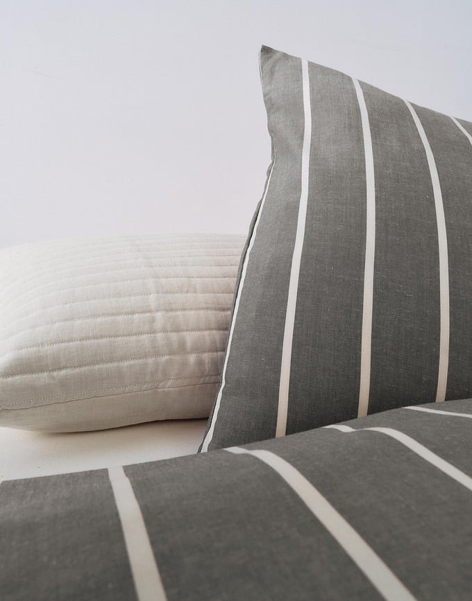 Funda Nórdica Torsken, 260 x 220 cm, antracita, con 2 fundas de almohada 60 x 70 cm