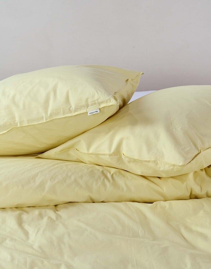 Juego de Funda Nórdica Tove, 260 x 220 cm, amarillo claro, con 2 fundas de almohada 60 x 70 cm